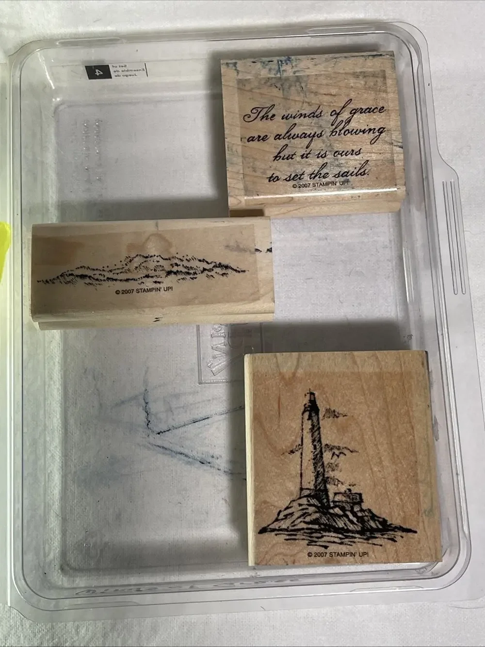 Stampin up stamp sets and dies Winds Of Grace 2007 Set of 3. Sailboat Missing.